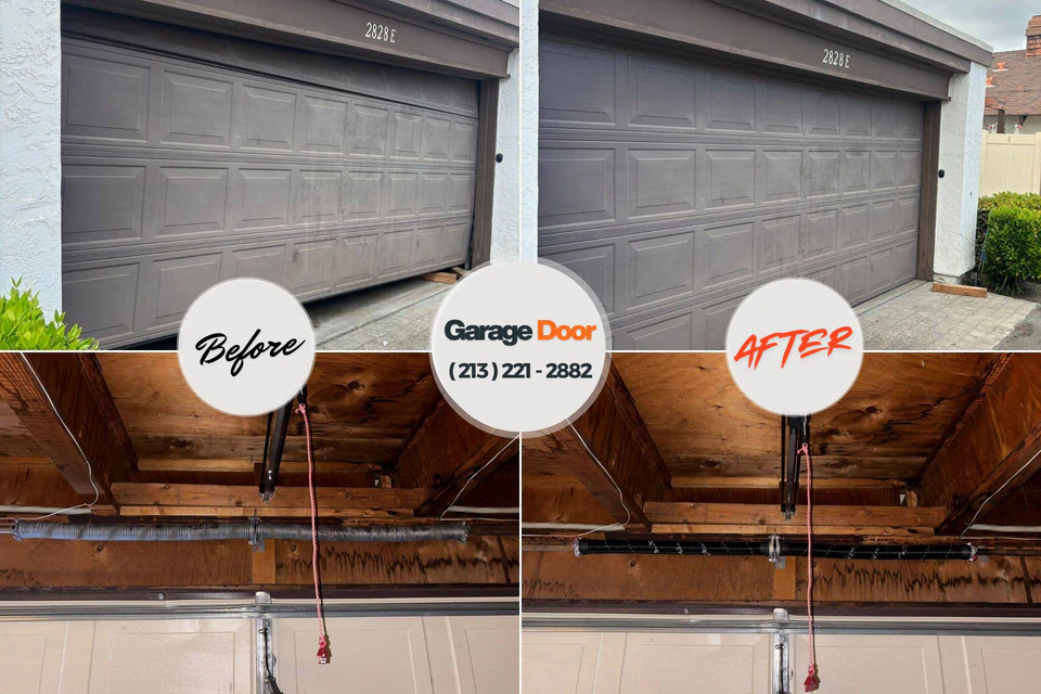 Before and after: garage door repair East Farmingdale, NY